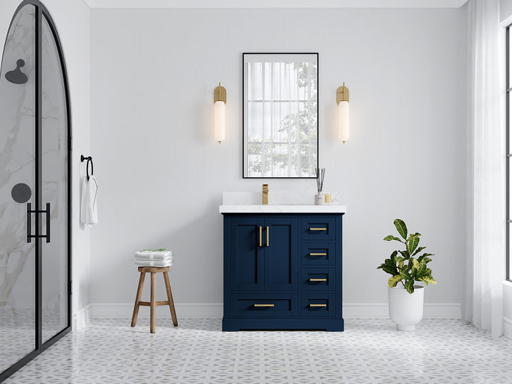Boston 36 in. W x 22 in. D Left Offset Sink Bathroom Vanity - photo 4