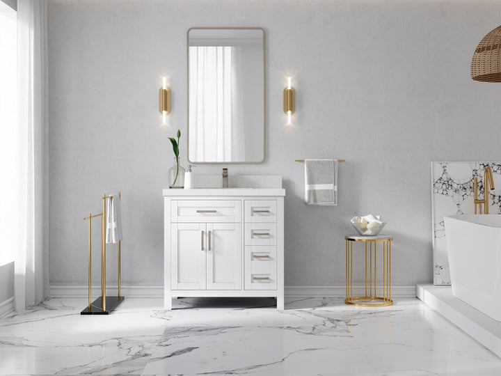 Cambridge 36 in. W x 22 in. D Left Offset Sink Bathroom Vanity - photo 4