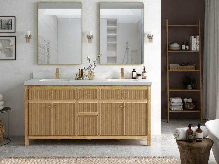 Sonoma Teak Wood 72 in. W x 22 in. D Double Sink Bathroom Vanity - photo 4