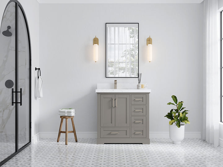 Boston 36 in. W x 22 in. D Left Offset Sink Bathroom Vanity - photo 4