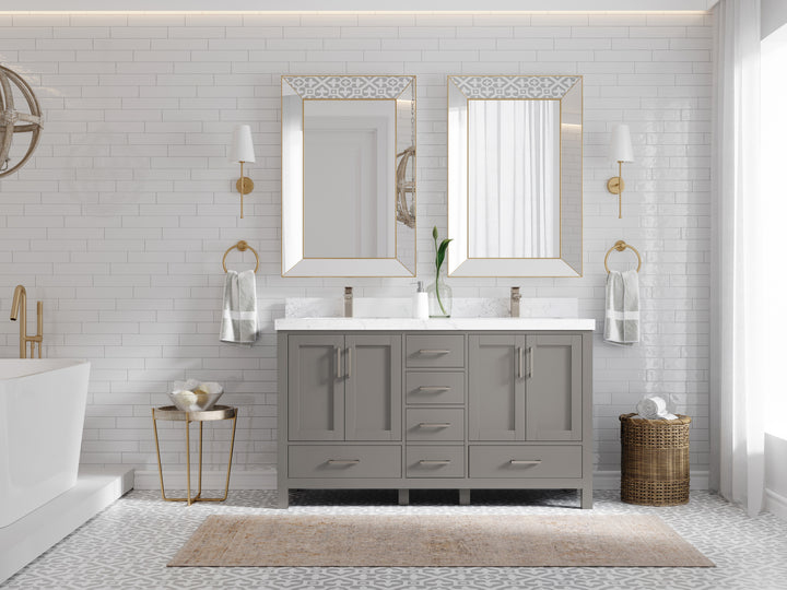 Malibu 60 in. W x 22 in. D Double Sink Bathroom Vanity - photo 4
