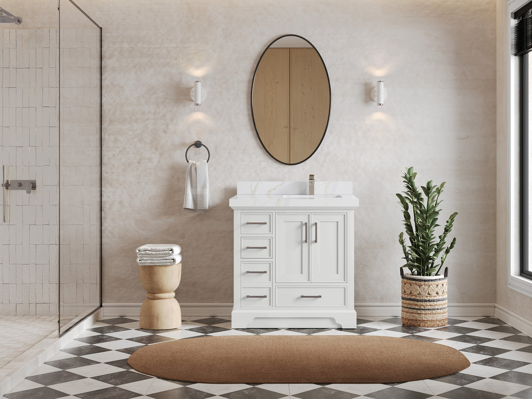 Charlotte 36 in. W x 22 in. D Right Offset Sink Bathroom Vanity