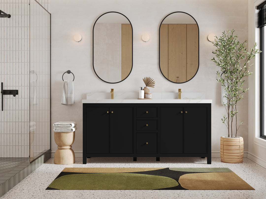Chicago 72 in. W x 22 in. D Double Sink Bathroom Vanity