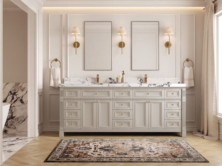 Paris 84 in. W x 22 in. D Double Sink Bathroom Vanity - photo 4