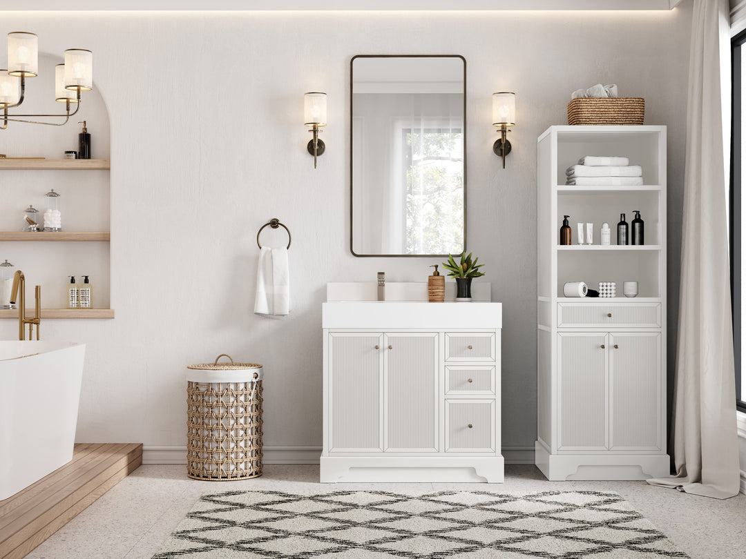 Manhattan 36 in. W x 22 in. D Left Offset Sink Bathroom Vanity