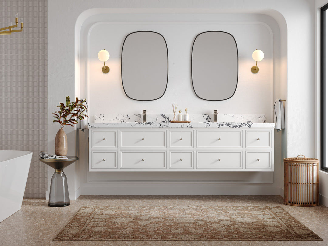 Roswell Floating 84 in. W x 22 in. D Double Sink Bathroom Vanity