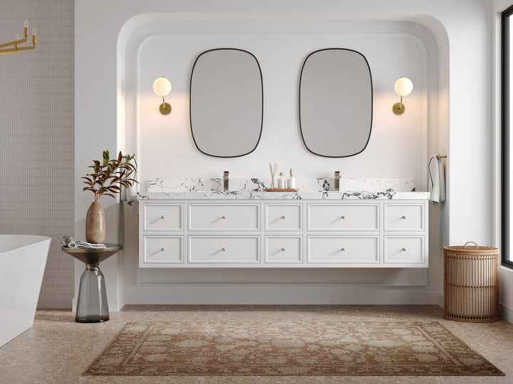 Roswell Floating 84 in. W x 22 in. D Double Sink Bathroom Vanity - photo 4