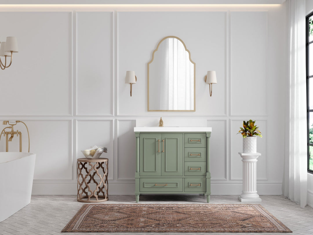 Aberdeen 36 in. W x 22 in. D Left Offset Sink Bathroom Vanity
