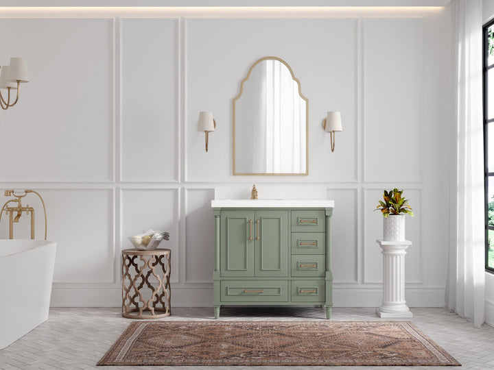 Aberdeen 36 in. W x 22 in. D Left Offset Sink Bathroom Vanity - photo 4