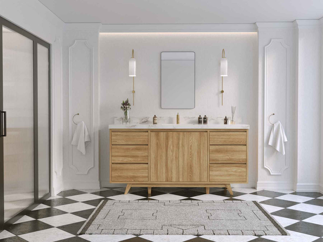 Madison Teak Wood 72 in. W x 22 in. D Single Sink Bathroom Vanity