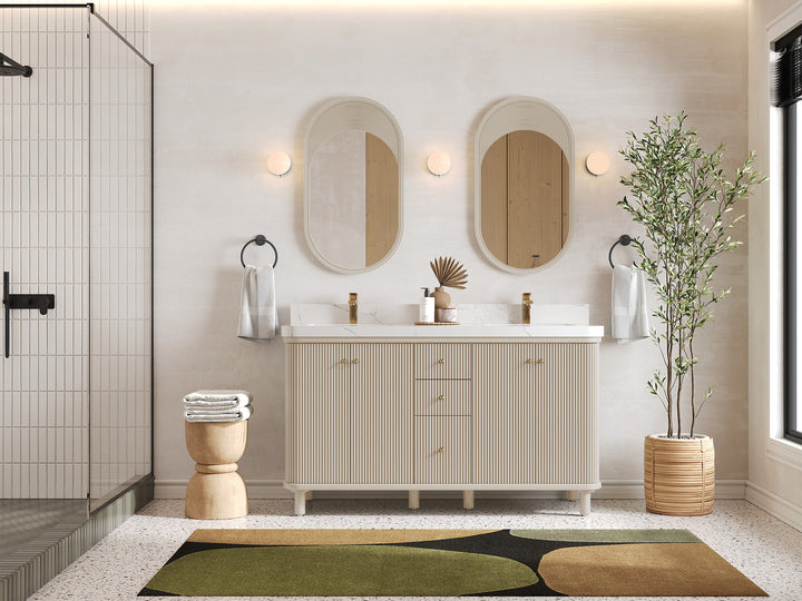 Miami 60 in. W x 22 in. D Double Sink Bathroom Vanity - photo 4