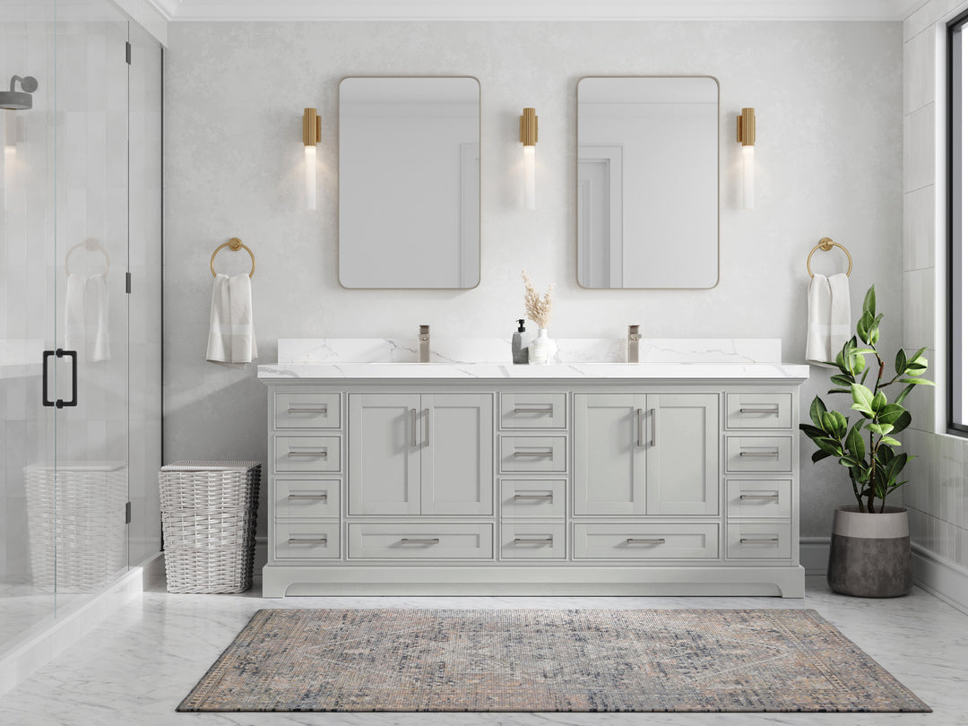 Boston Fenway 84 in. W x 22 in. D Double Sink Bathroom Vanity