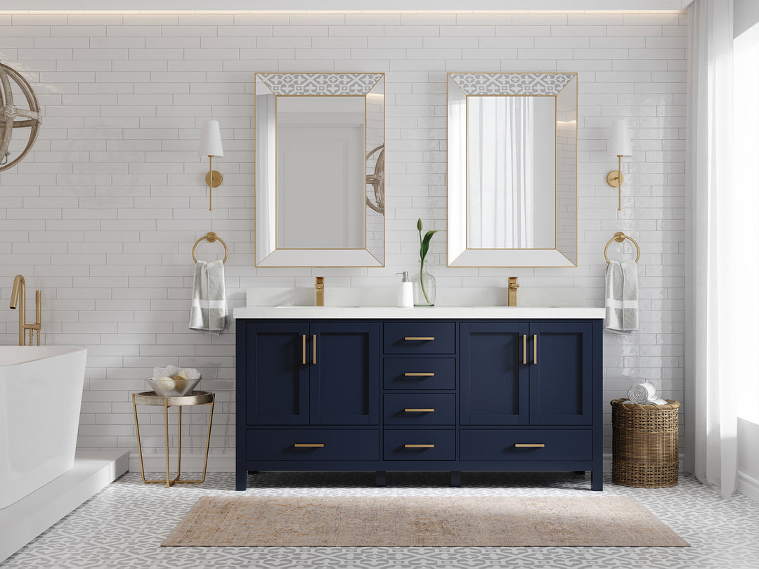 Malibu 72 in. W x 22 in. D Double Sink Bathroom Vanity