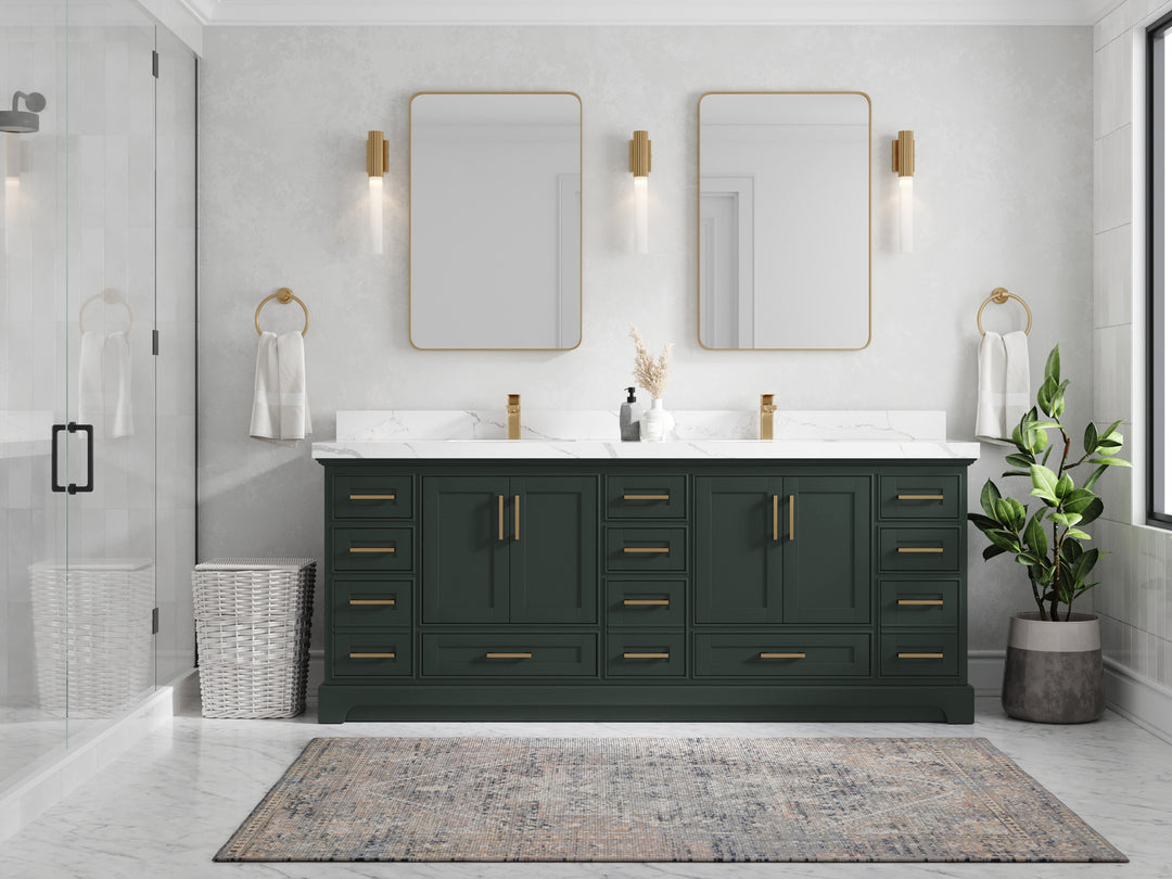 Boston Fenway 84 in. W x 22 in. D Double Sink Bathroom Vanity