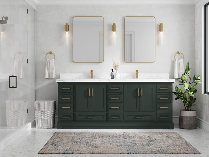 Boston Fenway 84 in. W x 22 in. D Double Sink Bathroom Vanity - photo 4