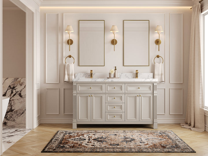 Paris 60 in. W x 22 in. D Double Sink Bathroom Vanity - photo 4