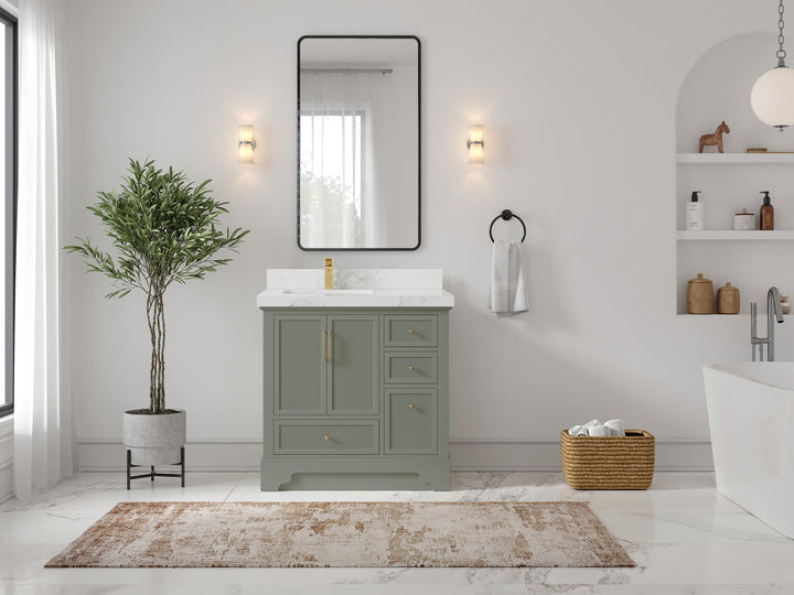 Alys 36 in. W x 22 in. D Left Offset Sink Bathroom Vanity - photo 4
