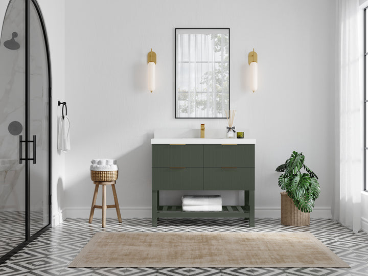 Catalina 42 in W x 22 in D Free Standing Reeded Single Sink Bathroom Vanity - photo 4