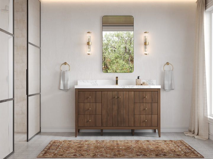 Atlanta Teak Wood 60 in. W x 22 in. D Single Sink Bathroom Vanity - photo 4