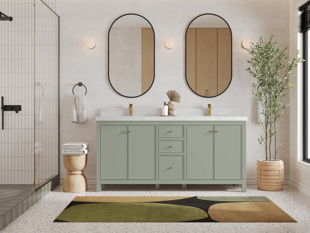 Chicago 72 in. W x 22 in. D Double Sink Bathroom Vanity