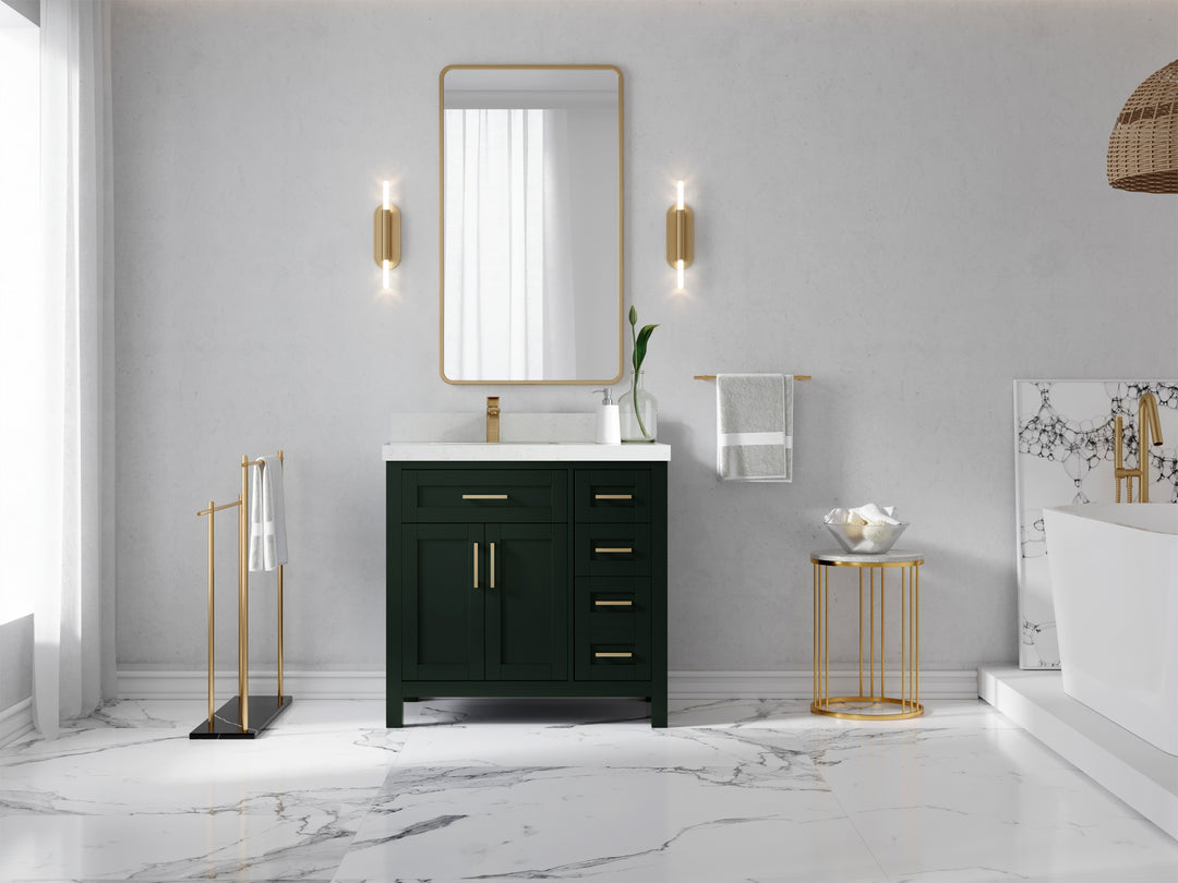 Cambridge 36 in. W x 22 in. D Left Offset Sink Bathroom Vanity