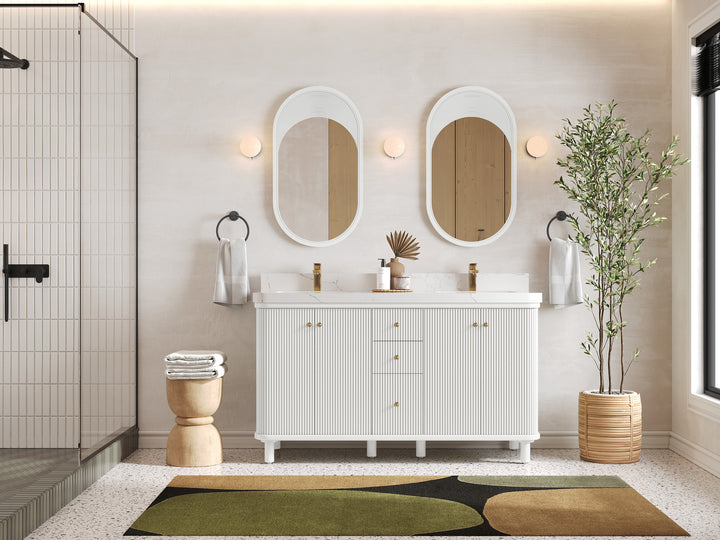 Miami 60 in. W x 22 in. D Double Sink Bathroom Vanity - photo 4