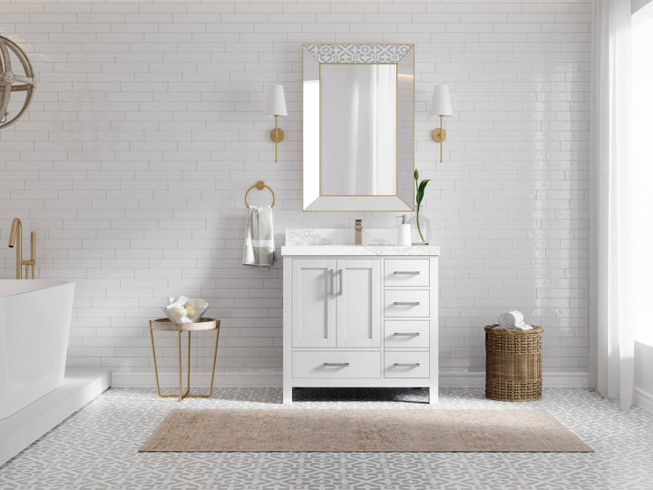 Malibu 36 in. W x 22 in. D Bathroom Vanity Center Sink - photo 4