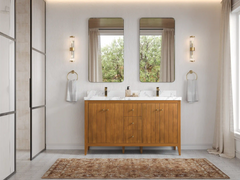 Atlanta Teak Wood 60 in. W x 22 in. D Double Sink Bathroom Vanity - photo 4