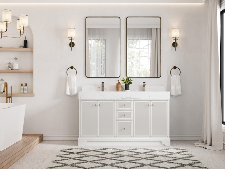 Manhattan 60 in. W x 22 in. D Double Sink Bathroom Vanity - photo 4