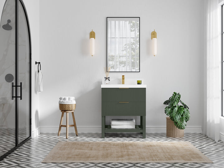 Catalina 30 in W x 22 in D Free Standing Reeded Single Sink Bathroom Vanity - photo 4