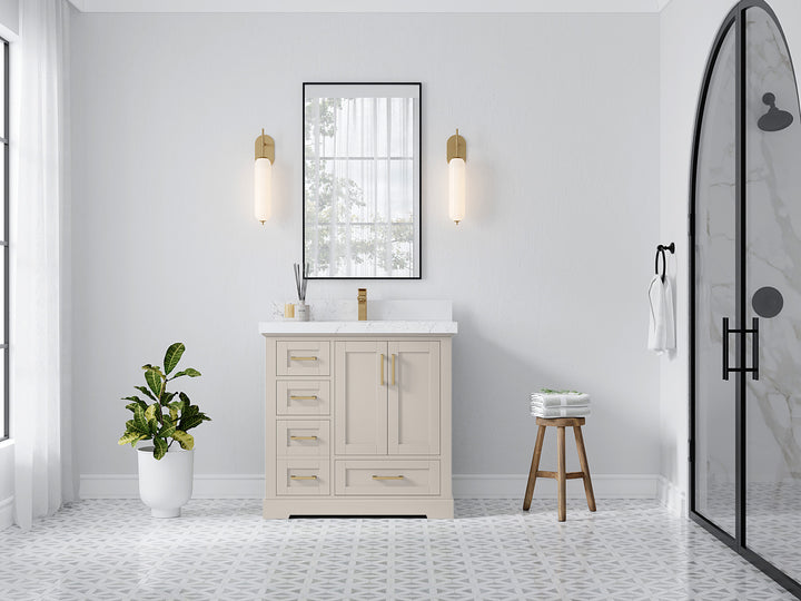 Boston 36" W x 22" D Center Sink Vanity for Modern Bathroom Spaces - photo 4