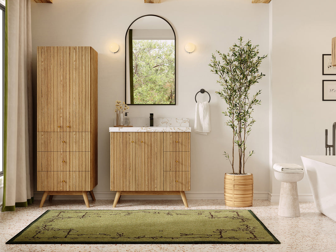Pasadena White Oak 36 in. W x 22 in. D Center Sink Bathroom Vanity