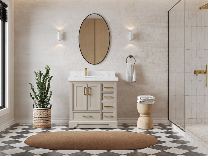 Charlotte 36 in. W x 22 in. D Left Offset Sink Bathroom Vanity - photo 4