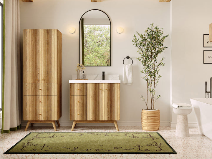 Pasadena White Oak 36 in. W x 22 in. D Right Offset Sink Bathroom Vanity - photo 4