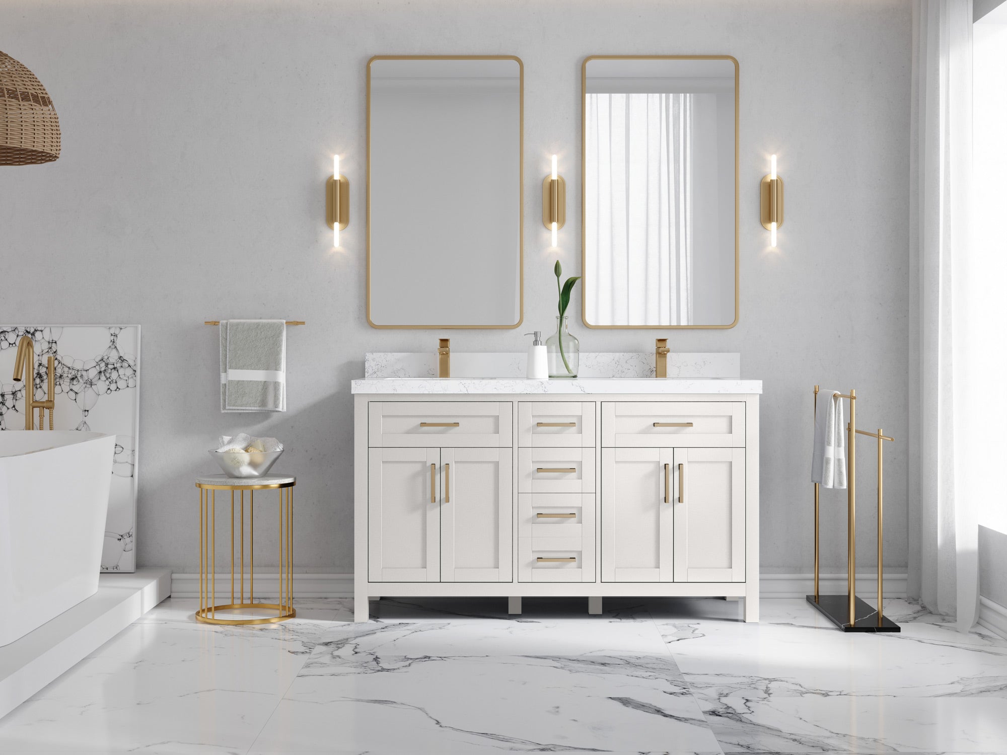 Cambridge 60 in. W x 22 in. D Double Sink Bathroom Vanity