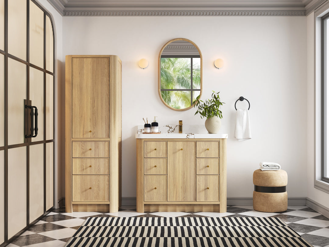 Orlando Oak 42 in. W x 22 in. D Single Sink Bathroom Vanity