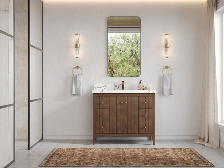 Atlanta Teak Wood 42 in. W x 22 in. D Single Sink Bathroom Vanity - photo 4