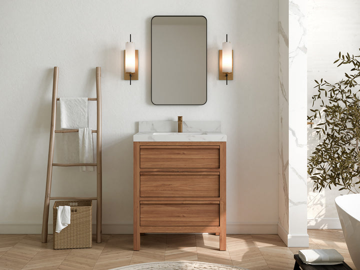 Elizabeth Teak Wood 30 in. W x 22 in. D Single Sink Bathroom Vanity - photo 4