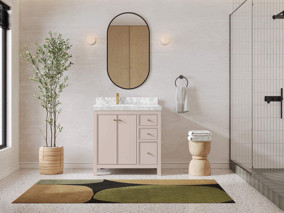 Chicago 36 in. W x 22 in. D Left Offset Sink Bathroom Vanity