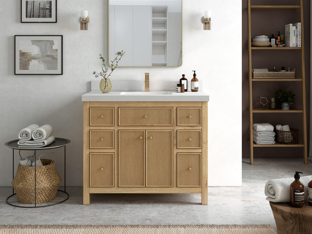 Sonoma Teak Wood 42 in. W x 22 in. D Single Sink Bathroom Vanity