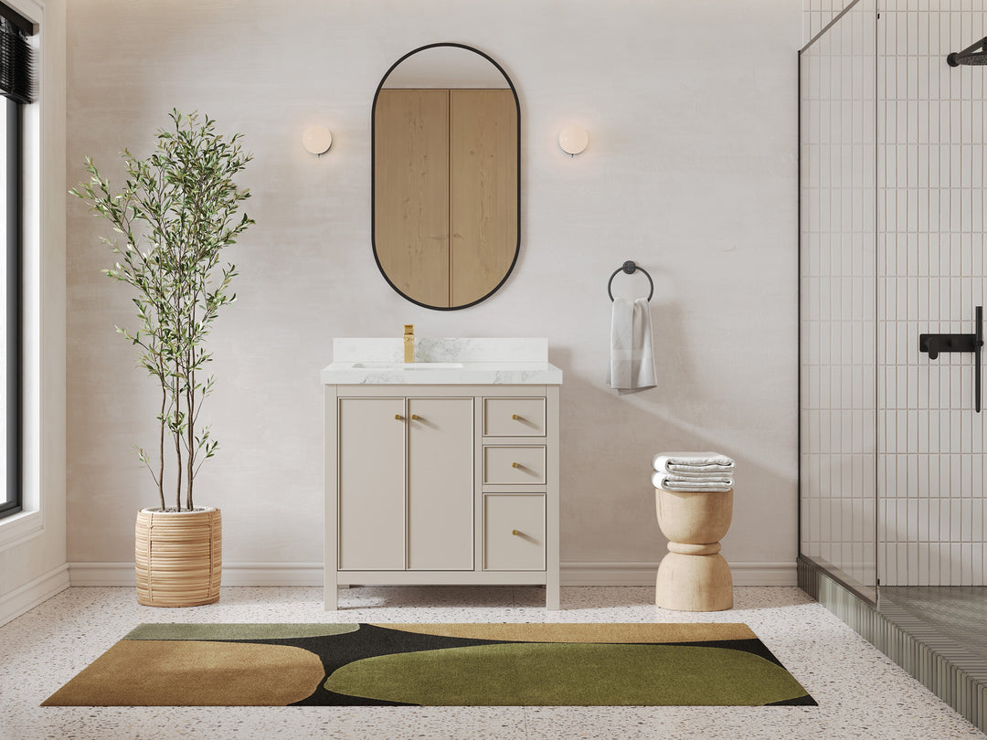 Chicago 36 in. W x 22 in. D Left Offset Sink Bathroom Vanity