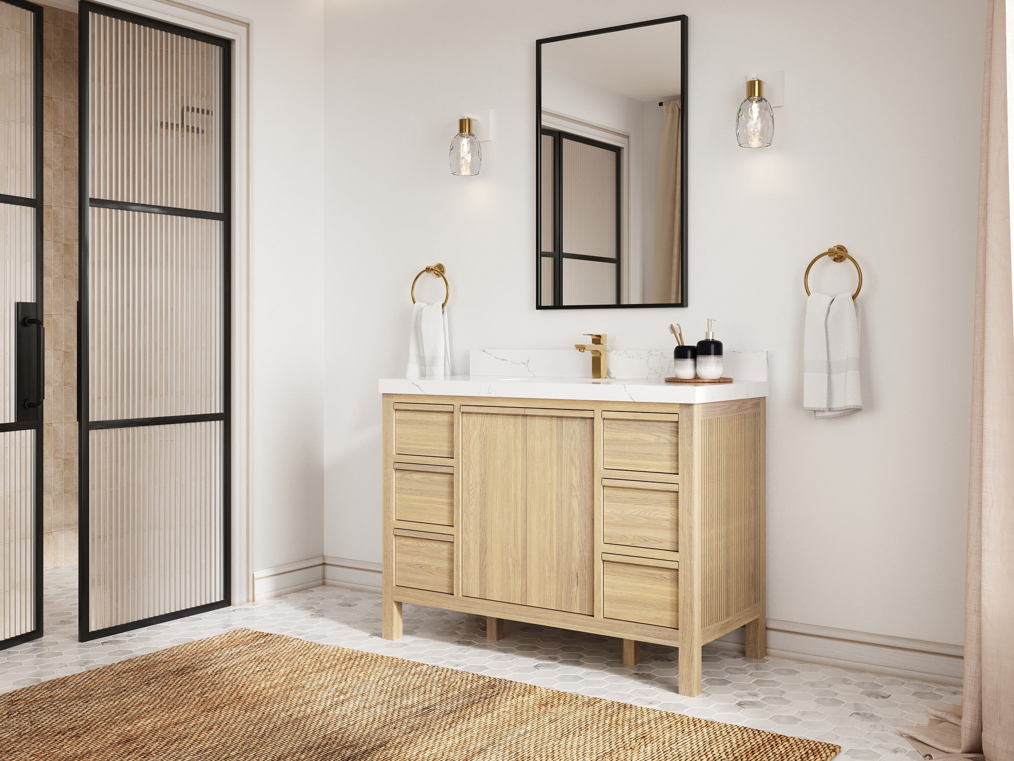 Elizabeth White Oak 48 in. W x 22 in. D Single Sink Bathroom Vanity