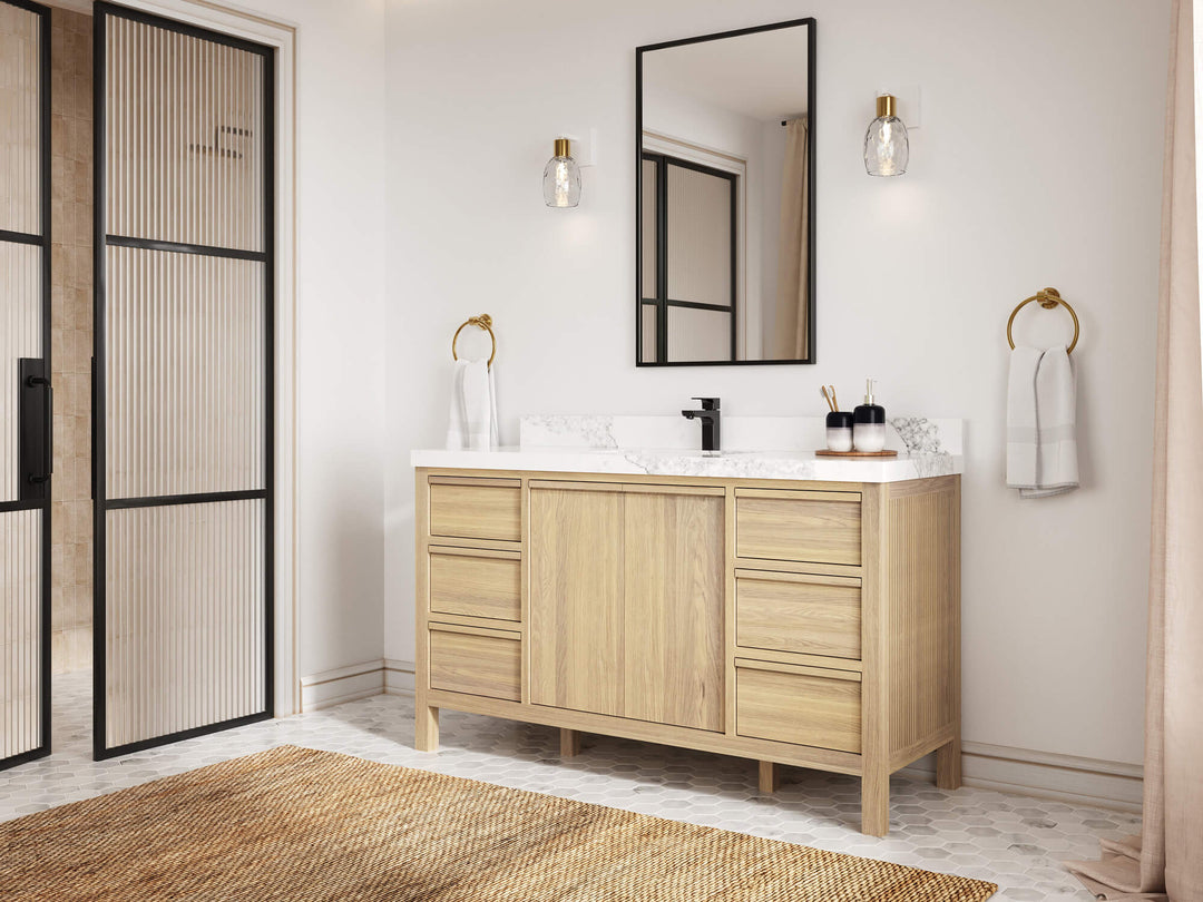 Elizabeth White Oak 60 in. W x 22 in. D Single Sink Bathroom Vanity