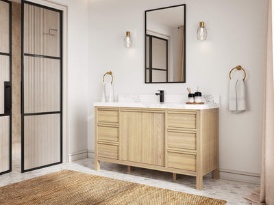 Elizabeth White Oak 60 in. W x 22 in. D Single Sink Bathroom Vanity