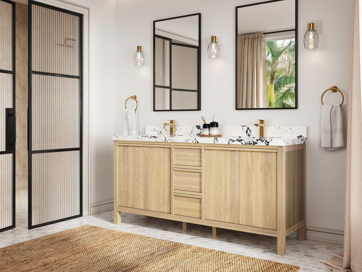 Elizabeth White Oak 72 in. W x 22 in. D Double Sink Bathroom Vanity - photo 2