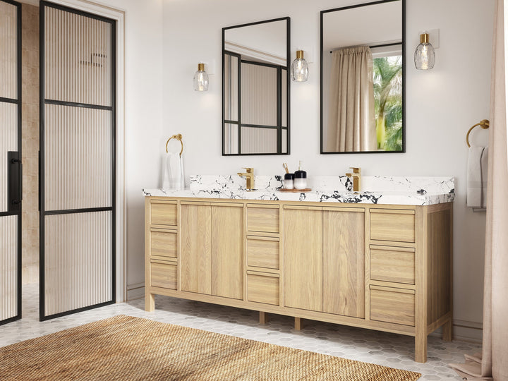 Elizabeth White Oak 84 in. W x 22 in. D Double Sink Bathroom Vanity - photo 2