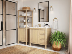 Elizabeth White Oak 36 in. W x 22 in. D Left Offset Sink Bathroom Vanity - photo 2