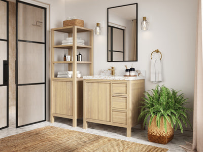 Elizabeth White Oak 36 in. W x 22 in. D Left Offset Sink Bathroom Vanity