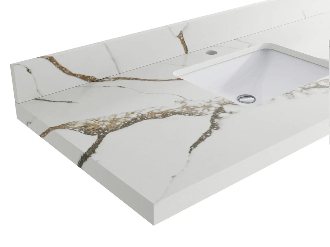 Bathroom Vanity - Calacatta Gold Quartz Countertop
