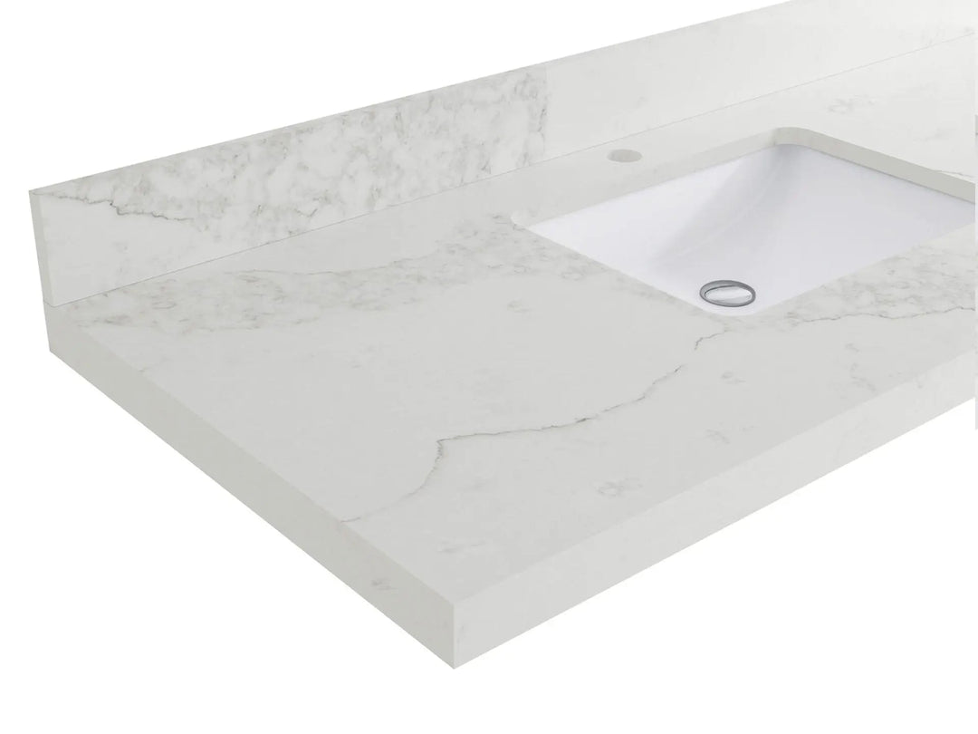 Bathroom Vanity - Calacatta Nuvo Quartz Countertop